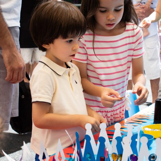 children making crafted crowns