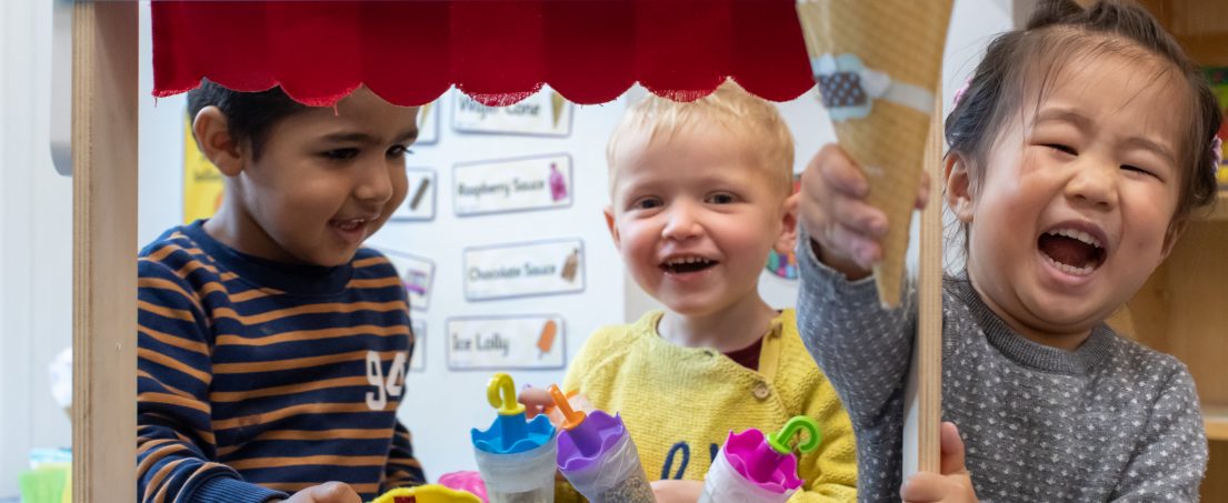 children enjoying ice cream
