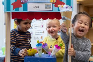 children enjoying ice cream